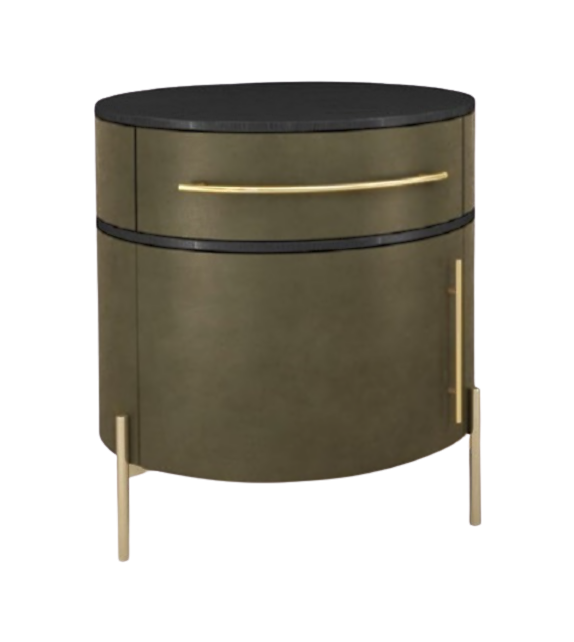 Plissé Baxter Round Bedside Cabinet